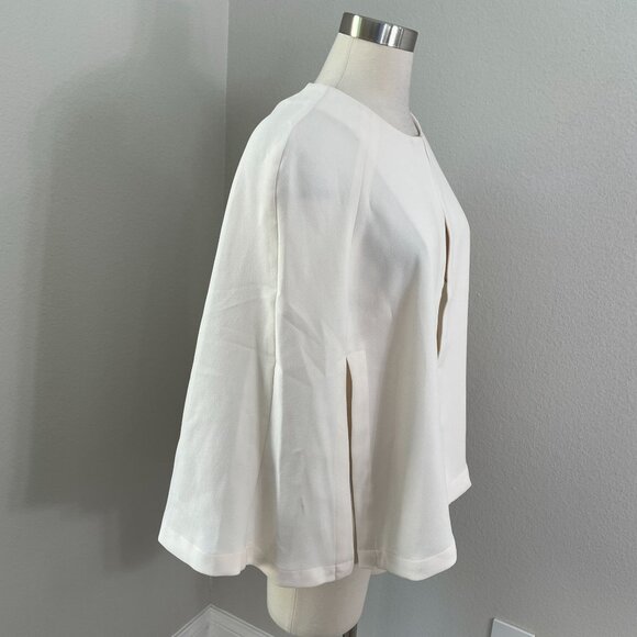 NEW BCBGGeneration Womens Large Whisper Ivory Cape Blazer Jacket Shrug - Picture 2 of 12